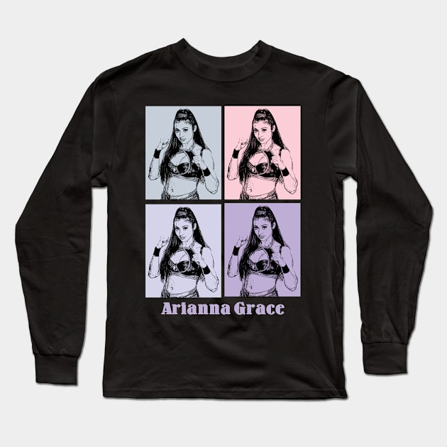 Arianna Grace Pop Art Long Sleeve T-Shirt by KERIKIL